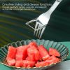 1pc 2 In 1 Watermelon Slicer With Fork Durable Watermelon Cutter Stainless Steel Watermelon Cutting Ruler For Fruit Plate