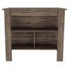 DEPOT E-SHOP Delos Kitchen Island, Four Legs, Three Shelves, Dark Brown