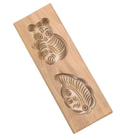 Wooden Mooncake Mold Pastry Mold Bean Paste Cake Baking Tools (Shape: Panda Leaf, size: 40g)