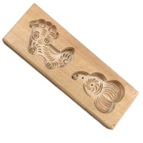 Wooden Mooncake Mold Pastry Mold Bean Paste Cake Baking Tools (Shape: Dog Cucurbit, size: 40g)