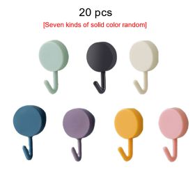 20pcs Self Adhesive Wall Hook Kitchen Bathroom Hook Strong Without Drilling Non-Marking Hook Door Towel Hanger Cute Hook Storage (Color: 20pcs Colorful)