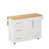 Kitchen Island Cart with 2 Door Cabinet and Three Drawers,43.31 Inch Width with Spice Rack,Towel Rack