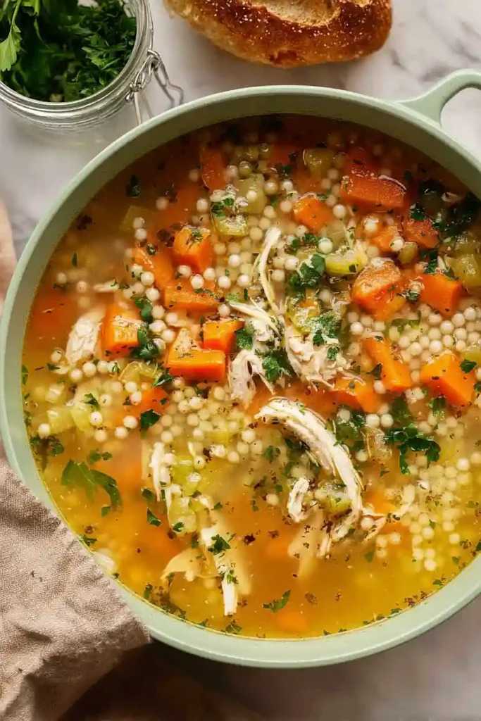 lemon chicken couscous soup