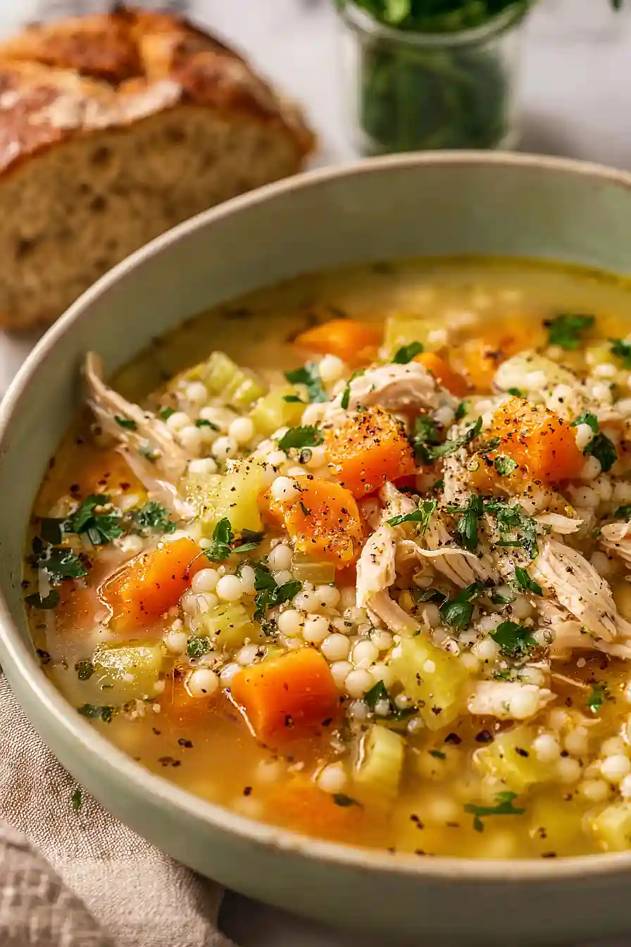 lemon chicken couscous soup